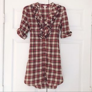 Forever 21 Plaid Ruffle Shirtdress